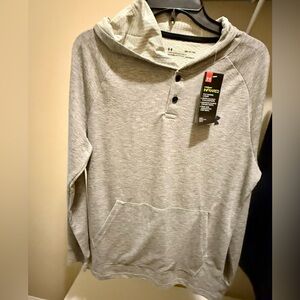 Under Armour infrared hoodie Men Adult Small Light Gray Sweatshirt w/ Buttons